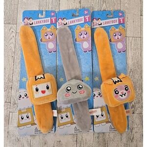 Lanky Box Slap Bracelets Series 1 Boxy Foxy Rocky Plush 3+ Lot of 3